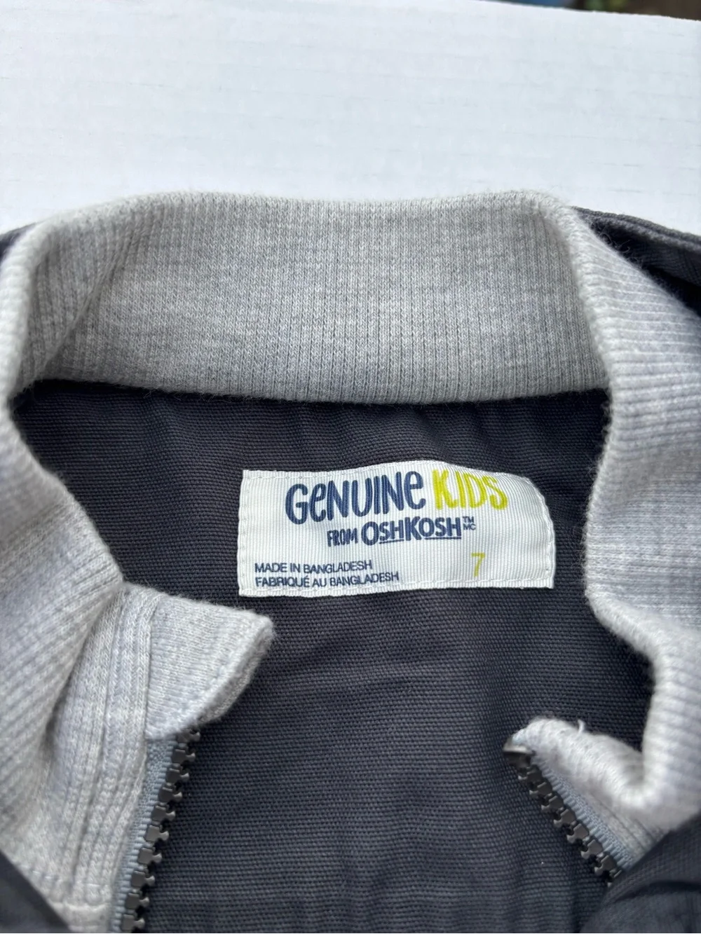 Kids Casual Stand-Collar Raincoat in Dark Gray